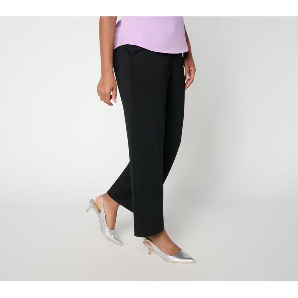 by Stacy London Women's Petite Pants 2XP Wide Leg City Black